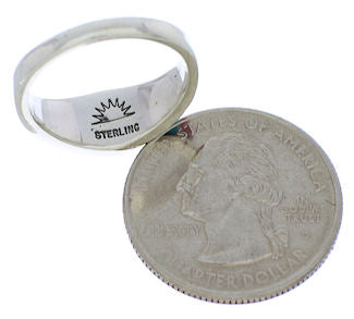 Southwest Turquoise Multicolor Silver Ring Size 6-3/4 EX51017